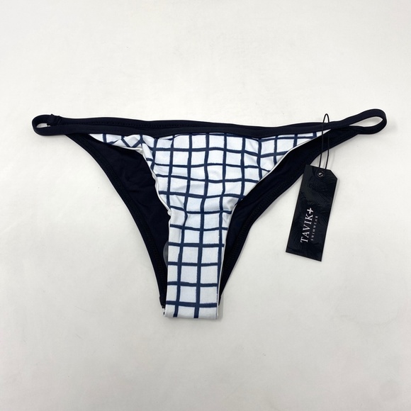 Tavik Womens Antic Moderate Swim Bottom ONLY in Grid Blue Black White La… - Picture 2 of 8